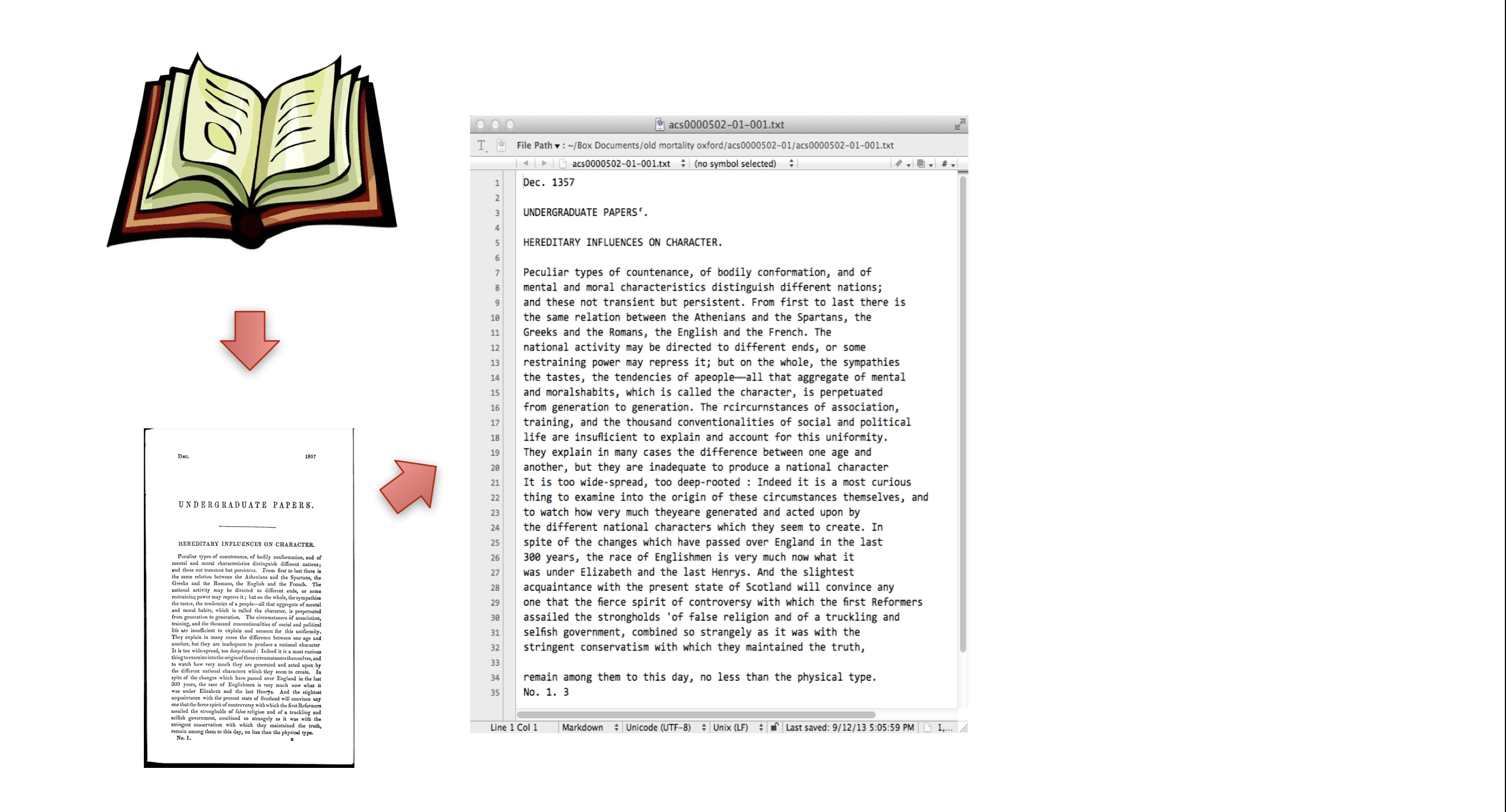 Text digitization process