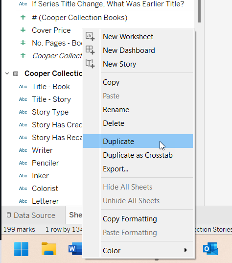 Duplicate a worksheet