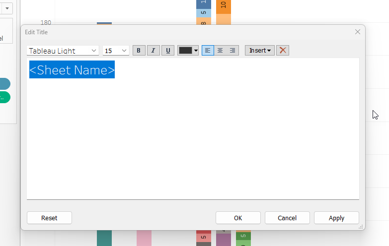 Edit worksheet title