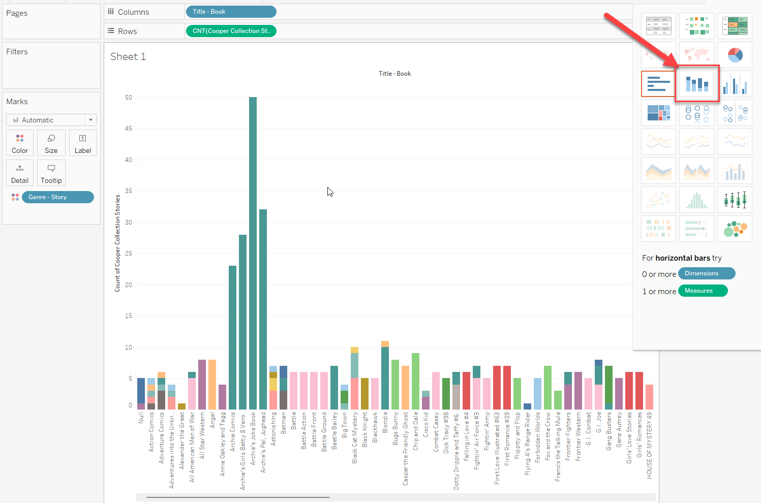 Stacked bar chart example