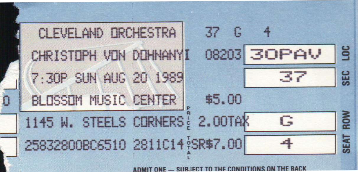 Cleveland Orchestra 1989-08-20
