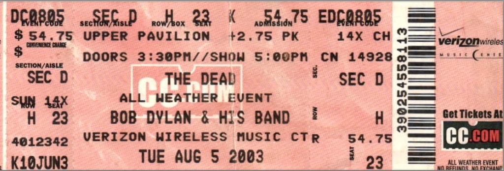 Dead; Bob Dylan 2003-08-05