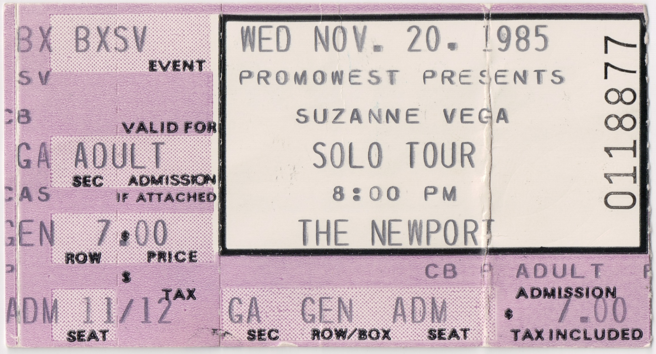Suzanne Vega 1985-11-20