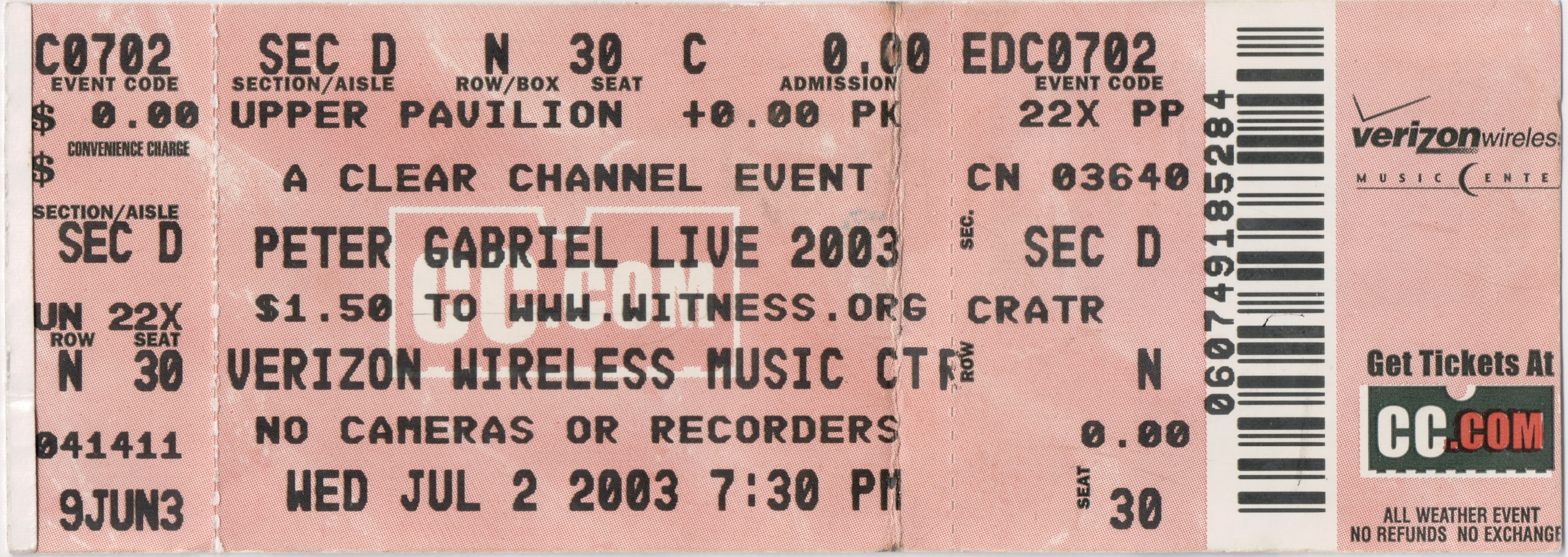 Peter Gabriel 2003-07-02
